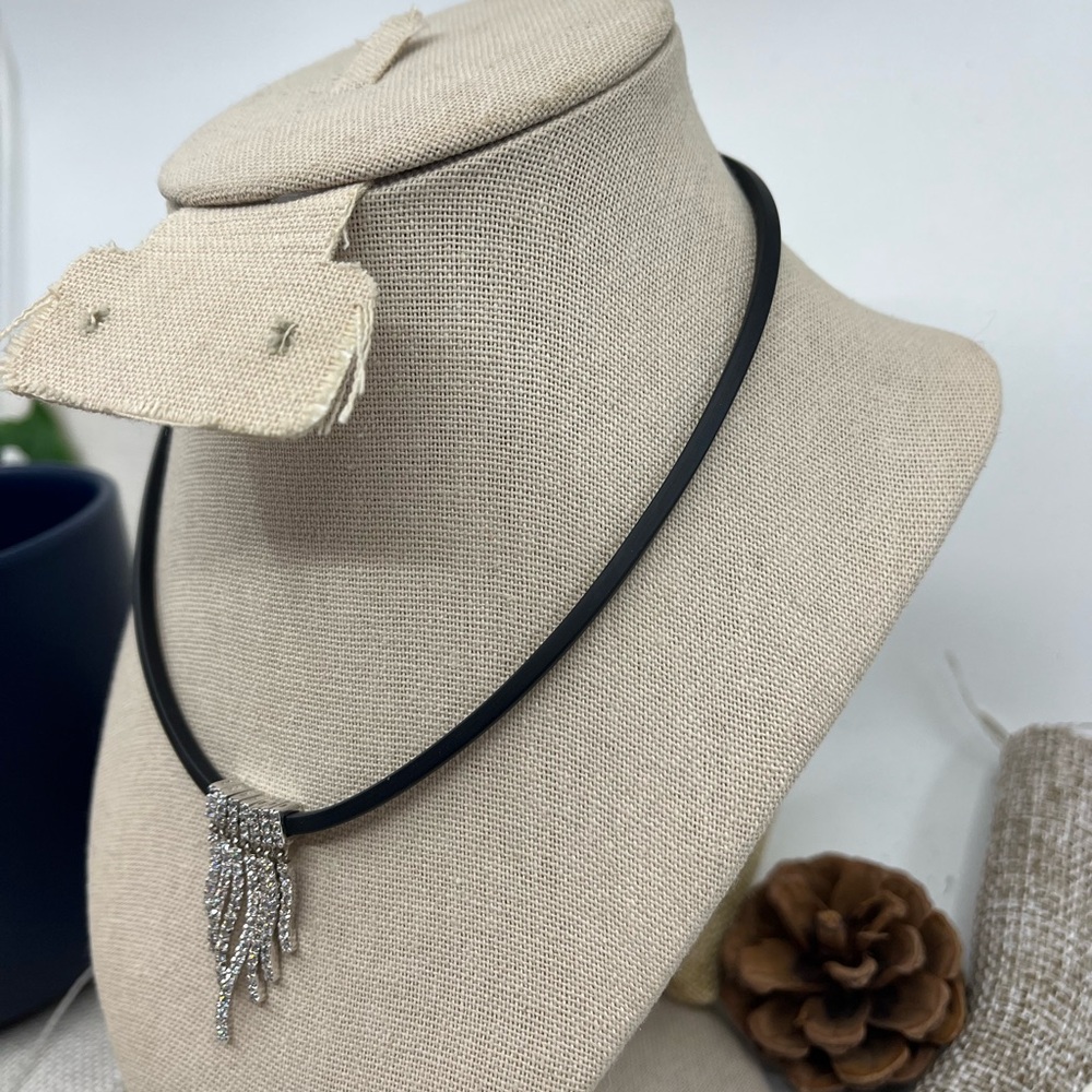 Vintage Sterling Silver CZ Dangle Necklace – 925 Stamped - Picture 7 of 15